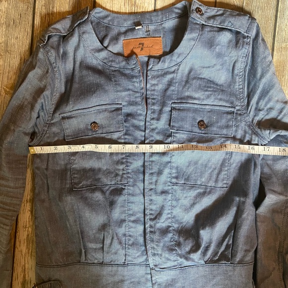 7 For All Mankind Chambray Zip Jacket - Picture 8 of 8
